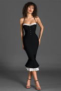 Katherine Lace Trim Mermaid Midi Dress