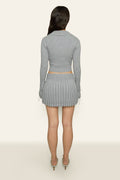 Bowknot Ribbed Three-piece Knitted Set