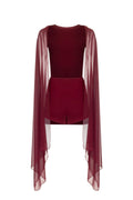 Bonnie Cape Overlay Backless Jumpsuit