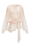Beryl Pleated Ruffle Hem Mini Dress
