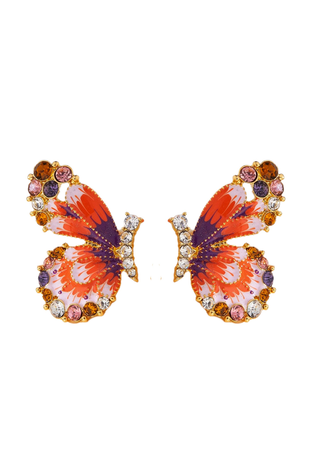 Vintage Enamel Butterfly Stud Earrings