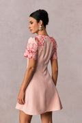 Moira Floral Embroidered Short Sleeve Mini Dress