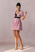 Amelia Rose Embellished V-neck Mini Dress