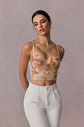 Lynn Floral Beaded Bustier Top
