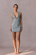 Shirley Crystal Embellished Denim Mini Dress