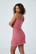 Riva Square Neck Tweed Crop Top & Skirt Set