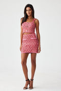 Riva Square Neck Tweed Crop Top & Skirt Set