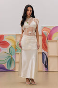 Kyla Floral Embroidery Sheer Overlay Top