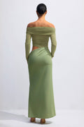 Lillian Off Shoulder Sheer Maxi Mesh Dress