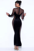 Zona See-through Velvet Maxi Dress