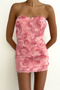 Phoebe Floral Applique Strapless Mini Dress