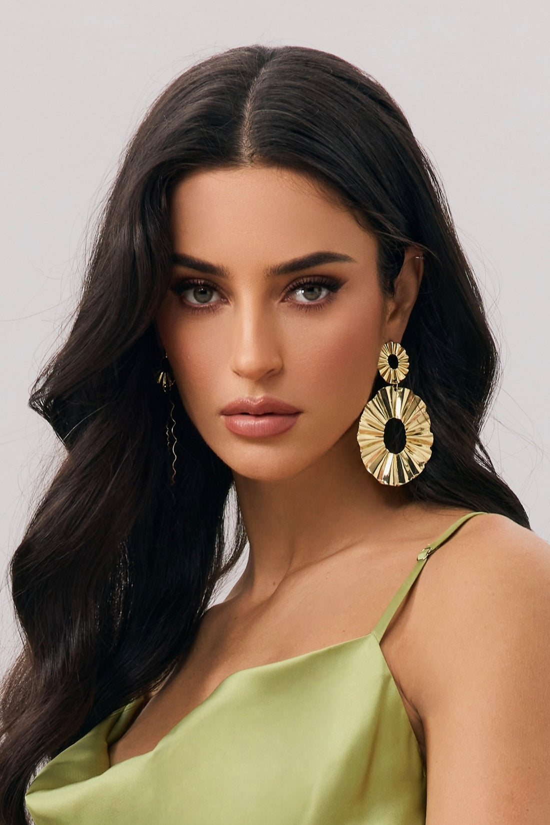 Textured Disc Drop Earrings
