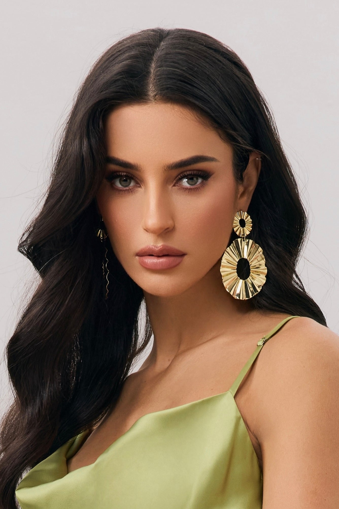 Textured Disc Drop Earrings