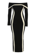Helen Off Shoulder Contrast Maxi Dress
