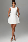 Cecila Bowknot Pearl Backless Mini Dress