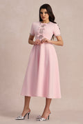 Zoe Bowknot Crystal-embellished Midi Dress