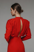 Novia Long Sleeve High Split Maxi Dress