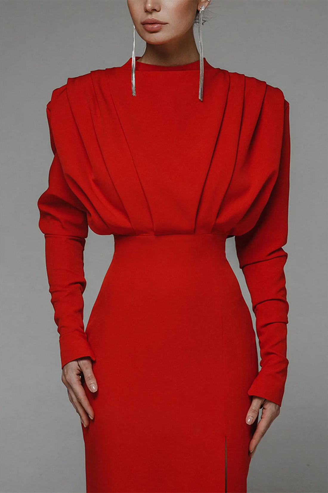 Novia Long Sleeve High Split Maxi Dress