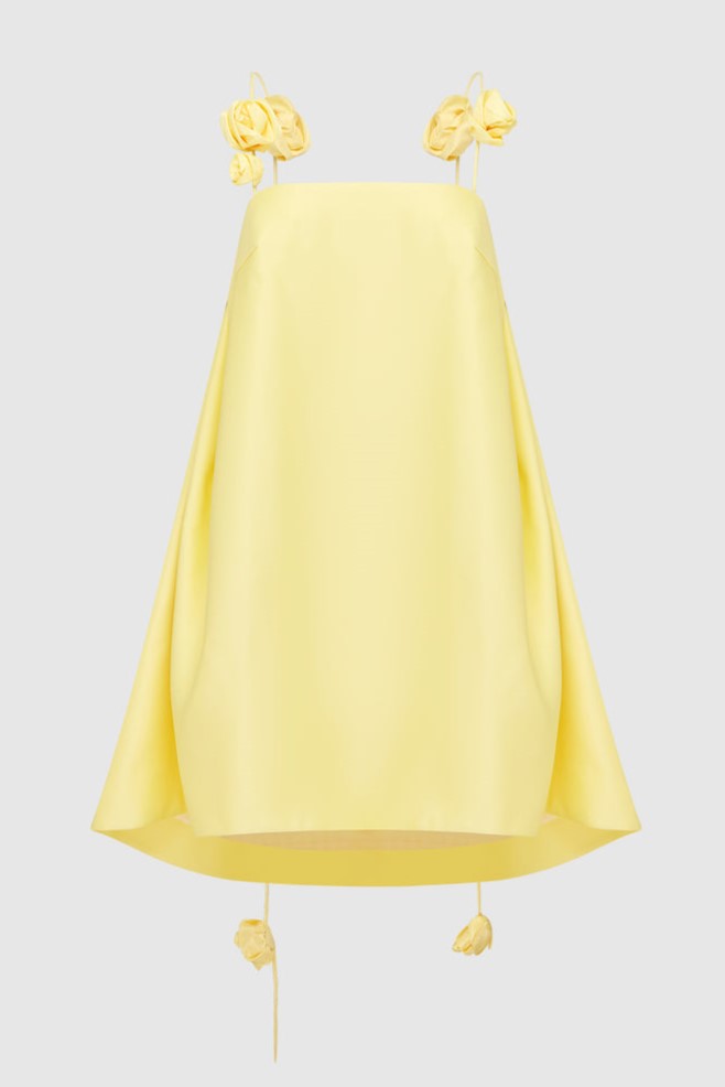 Emma Spaghetti Strap Rose Detail Mini Dress