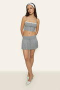 Bowknot Ribbed Three-piece Knitted Set