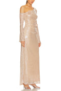 Eartha One Shoulder Floral Sequin Maxi Dress