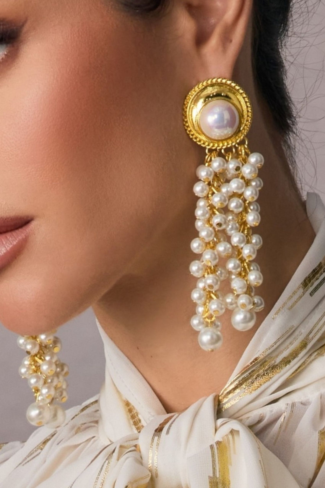 Pearl Tassel Drop Earrings