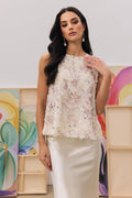 Angelica Floral Embroidery Sequin Sleeveless Vest