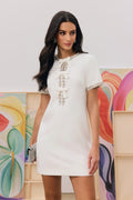 Erika Bowknot Crystal-embellished Mini Dress
