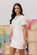 Erika Bowknot Crystal-embellished Mini Dress