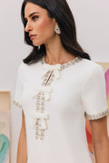 Erika Bowknot Crystal-embellished Mini Dress