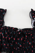 Ella Floral Print Puff Sleeve Mini Skirt Set
