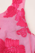 Barbara Floral Appliqué Mesh Maxi Dress