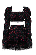 Ella Floral Print Puff Sleeve Mini Skirt Set