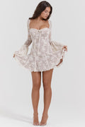 Odelia Sweetheart Lace Flare Mini Dress