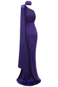 Verna Halter Floral Maxi Satin Dress