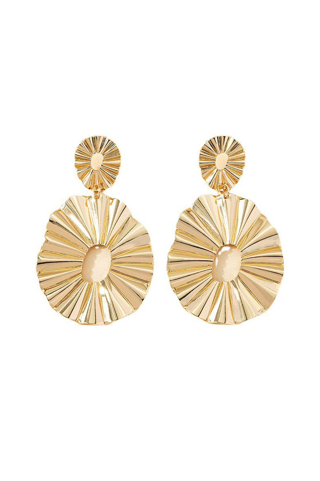 Textured Disc Drop Earrings
