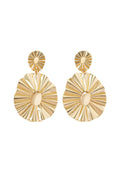 Textured Disc Drop Earrings
