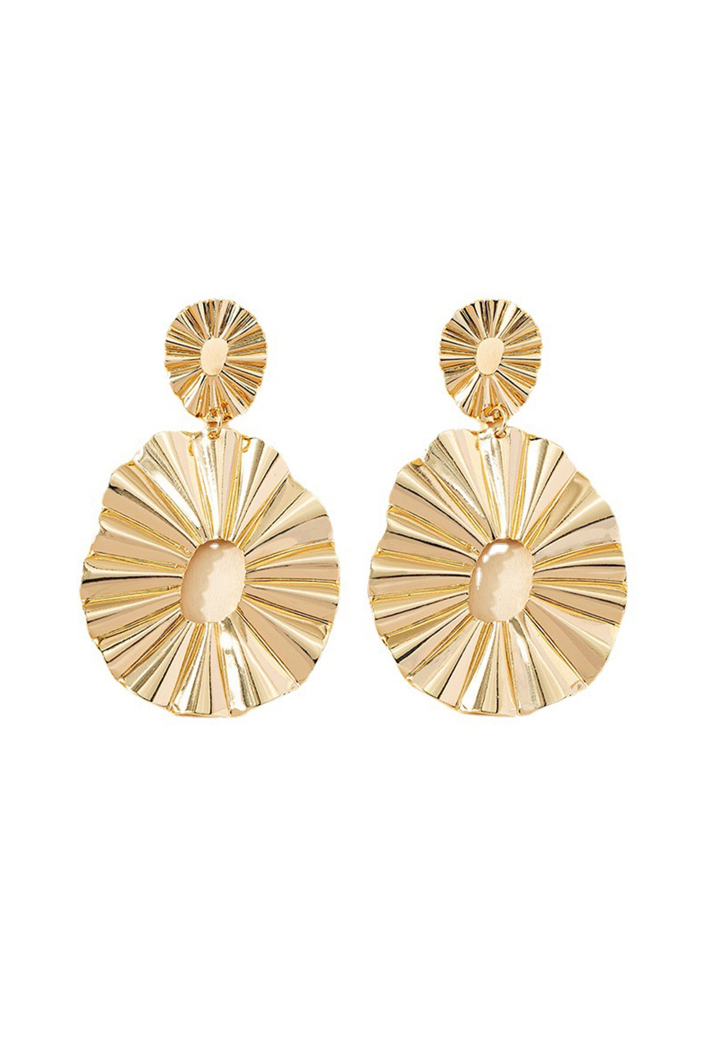 Textured Disc Drop Earrings