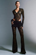 Collared Lace Blouse Set