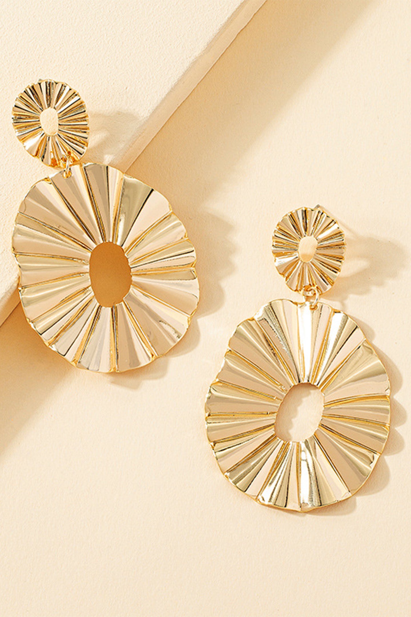 Textured Disc Drop Earrings