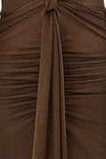Beverly Deep V-Neck Ruched Maxi Dress