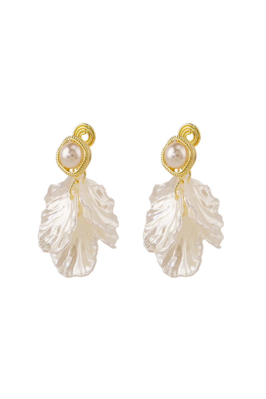 Shell Flower Petal Ear Cuffs