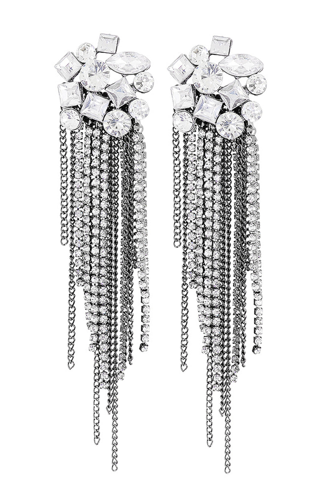 Multi-Shaped Gemstone Drop Earrings