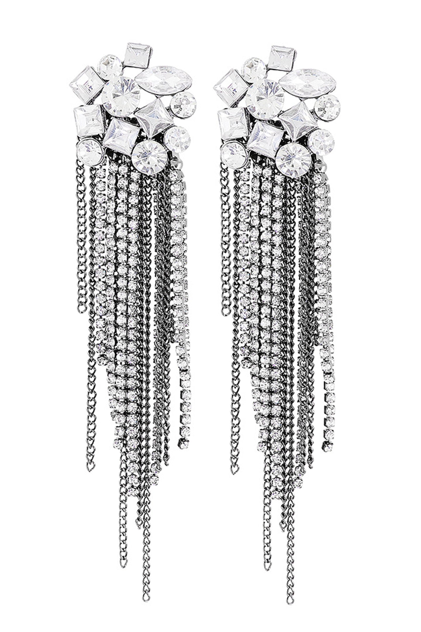 Multi-Shaped Gemstone Drop Earrings