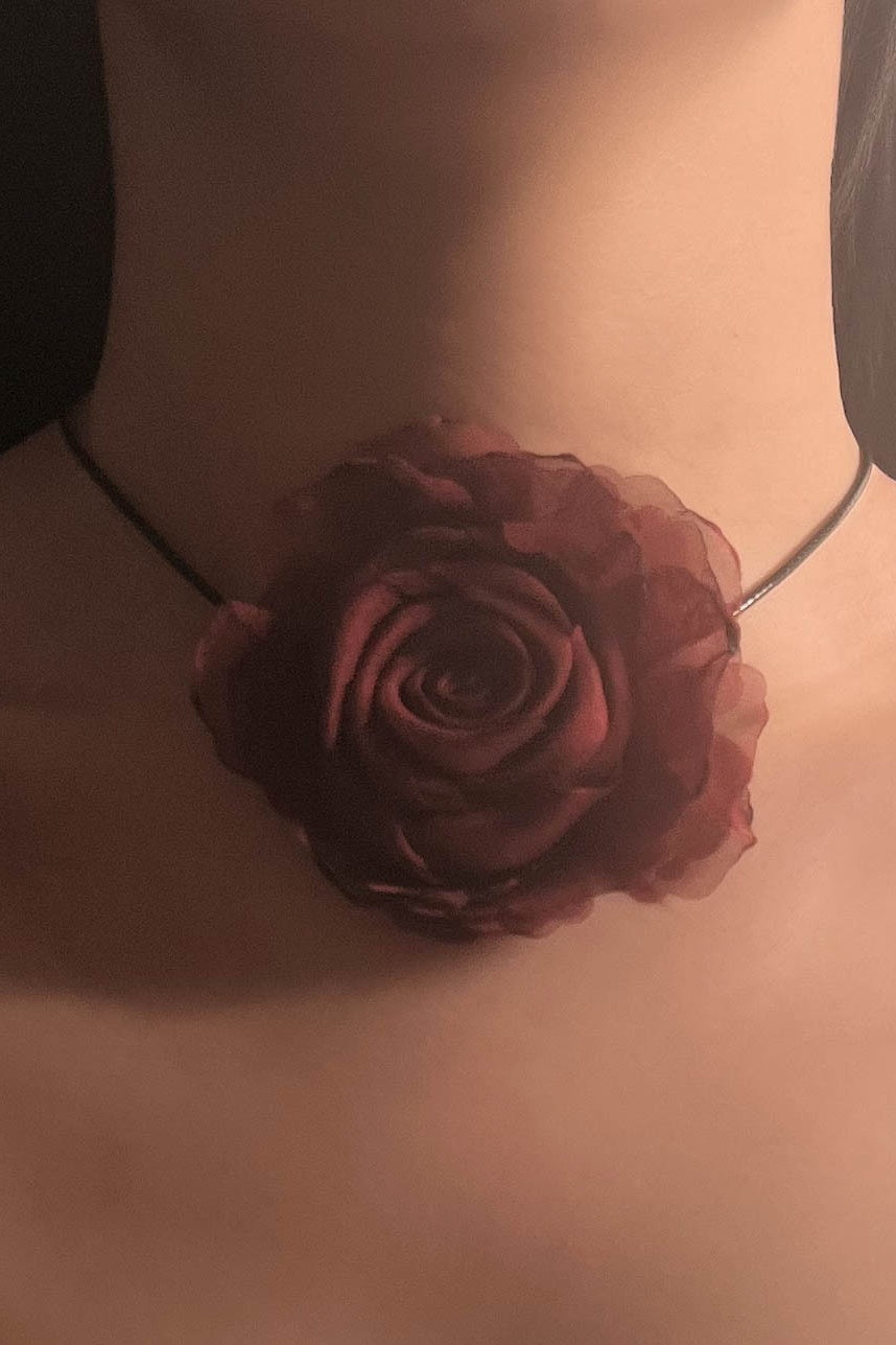 Vintage Rose Adjustable Ribbon Choker