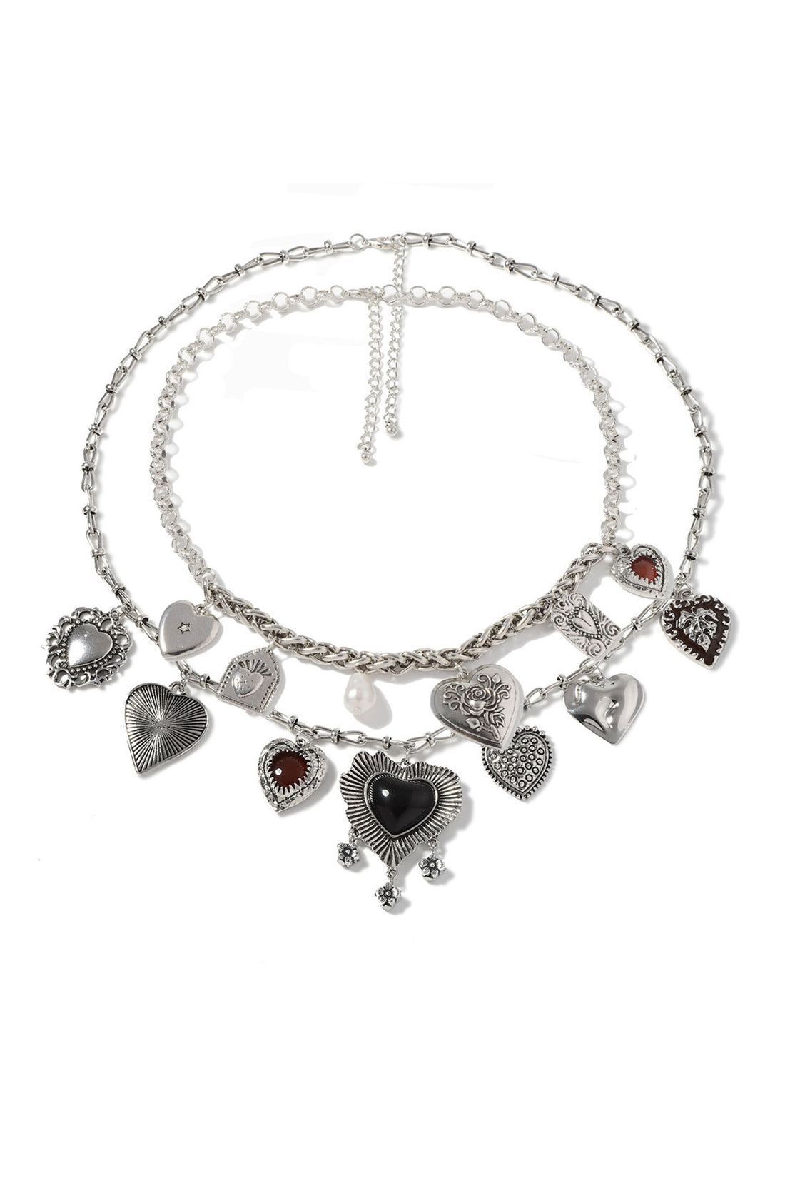 Two-Pack Irregular Heart Necklace Set