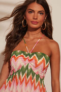 Martha Chevron Print Spaghetti Strap Maxi Dress