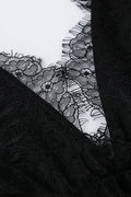 Yvette Deep V Neck Backless Lace Maxi Dress