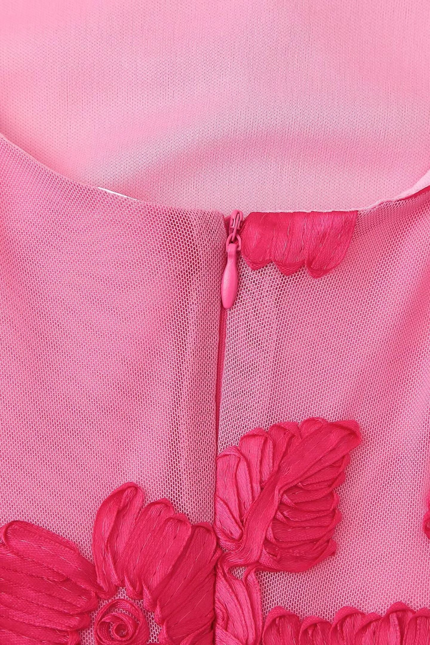 Barbara Floral Appliqué Mesh Maxi Dress