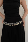 Metallic Disc Fringe Waist Chain